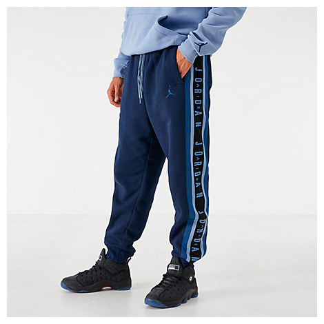 Nike Jordan Men's Jordan Air Colorblocked Fleece Jogger Pants In Blue Size Medium Cotton