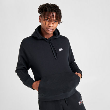 Shop Nike Sportswear Club Fleece Embroidered Hoodie In Black/black/white