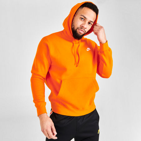 Nike Men's Sportswear Club Fleece Embroidered Hoodie In Orange