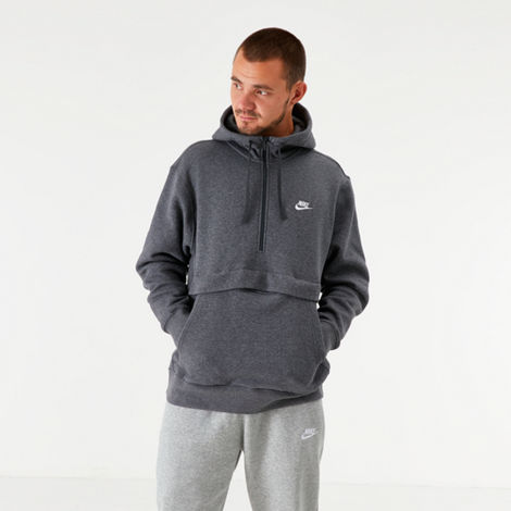 Nike Club Fleece Colorblocked Half-zip Hoodie in Gray for Men