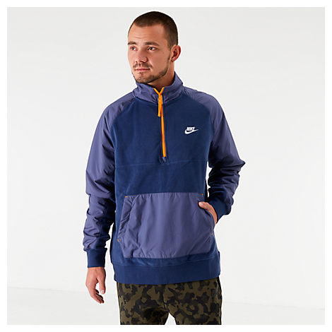 Nike Men's Sportswear Winterized Fleece Half-zip Hoodie In Blue