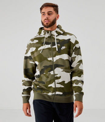 nike men's sportswear club fleece camo zip hoodie