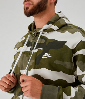 Men's Nike Sportswear Camo Club Fleece Full-Zip Hoodie| Finish Line