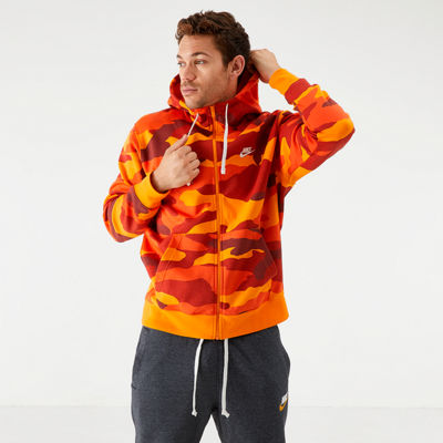 nike camo hoodie orange