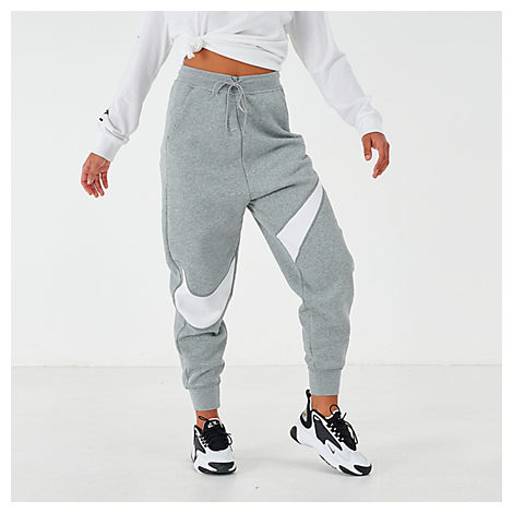 Nike Women's Sportswear Swoosh Fleece Jogger Pants In Grey