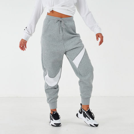 Nike Women's Sportswear Swoosh Fleece Jogger Pants In Grey | ModeSens