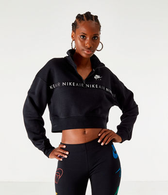 nike women's air half zip crop pullover