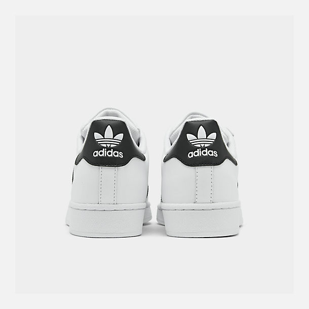 Men's adidas Superstar Casual Shoes| Finish Line Left view of Men's adidas Superstar Casual Shoes in White/Black/Gold