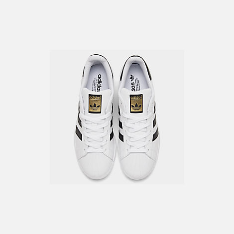 Women's adidas Originals Superstar Casual Shoes| Finish Line Back view of Women's adidas Originals Superstar Casual Shoes in White/Black