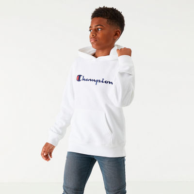 kids white champion hoodie