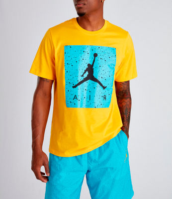 purple and yellow jordan shirt