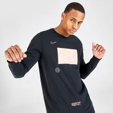 Nike Men's City Exploration Atlanta Dna Basketball Long-sleeve T-shirt In Black
