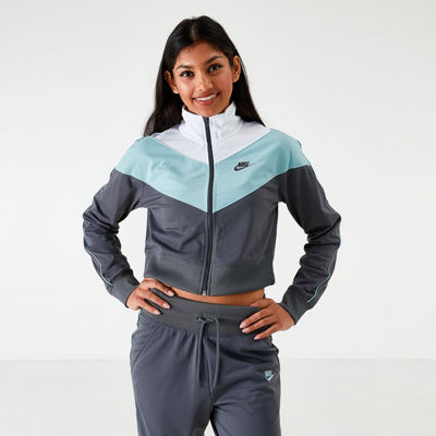women's nike sportswear crop heritage track jacket