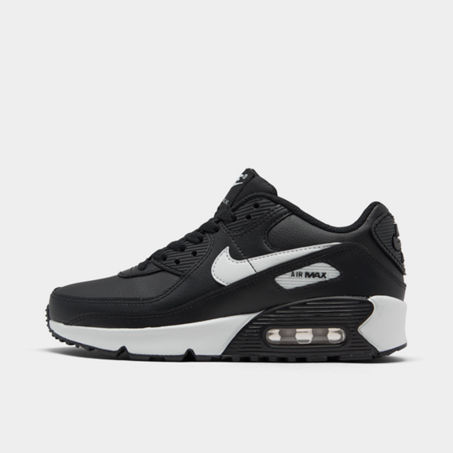 Nike Little Kids Air Max 90 Leather Running Sneakers From Finish Line In Black/black/black/white