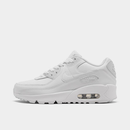 Nike Air Max 90 Leather Sneakers In White/white/mtlc Silver/white