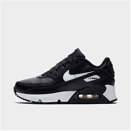 Shop Nike Little Kids' Air Max 90 Casual Shoes In Black/white-black