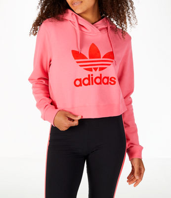 adidas cropped hoodie pink