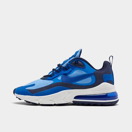Nike Men's Air Max 270 React Casual Sneakers From Finish Line In Pacific Blue/university Blue/blackened Blue/hyper Blue
