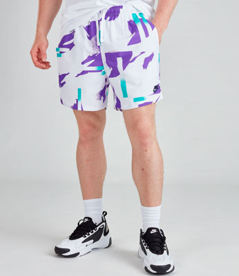 purple and white nike shorts