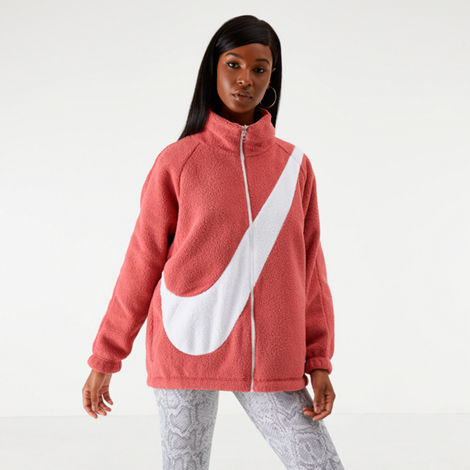 Nike Women's Sportswear Swoosh Sherpa Reversible Jacket In Red