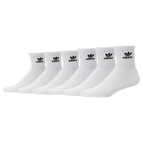 ADIDAS ORIGINALS Trefoil Cushioned Quarter-Length Socks - 6 Pack, Men'S ...