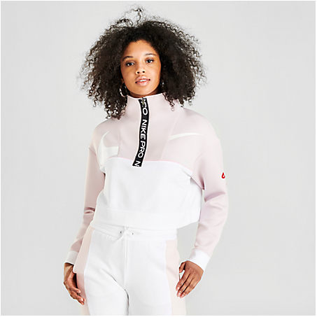 Nike Women's Pro Get Fit Fleece Half-zip Jacket In Pink