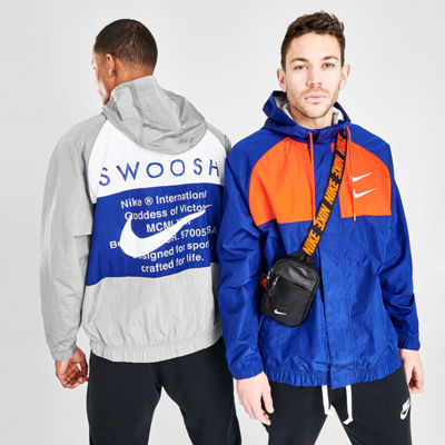 nike swoosh jacket blue