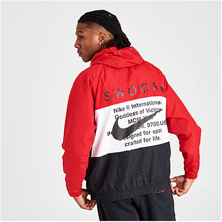 Nike Sportswear Swoosh Woven Hooded Jacket In Black | ModeSens