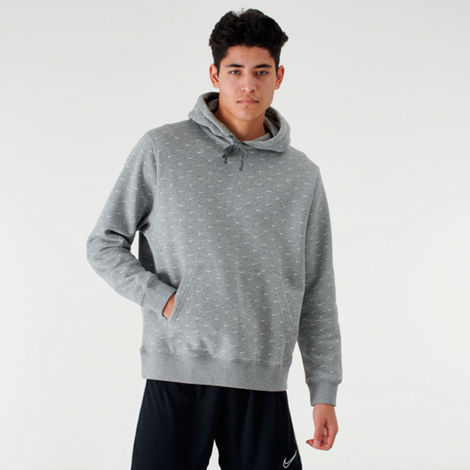 Nike Men's Sportswear Allover Print Swoosh Hoodie In Grey