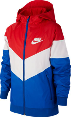 nike windbreaker red blue and white