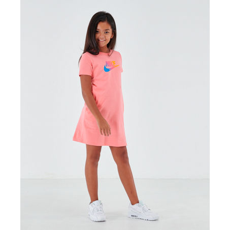 Nike Girls' Sportswear Future Femme T-shirt Dress In Pink