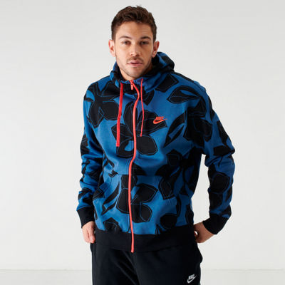 nike men's sportswear club floral full zip hoodie