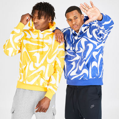 men's nike sportswear allover print club fleece hoodie
