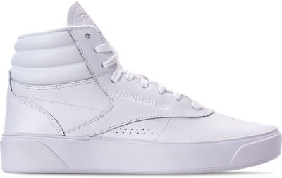 Right view of Girls';; Big Kids';; Reebok Freestyle Hi Nova Casual Shoes in White