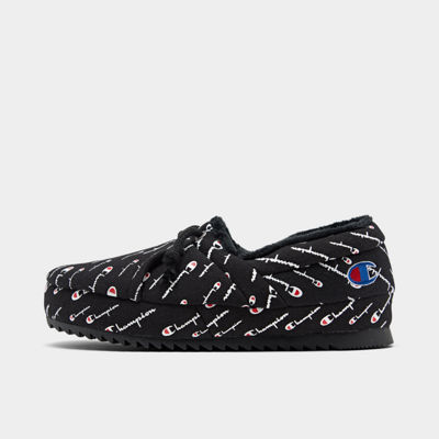 champion women's university script black slippers