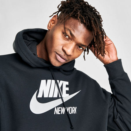 Nike Sportswear New York Template Fleece Hoodie In Black/white | ModeSens