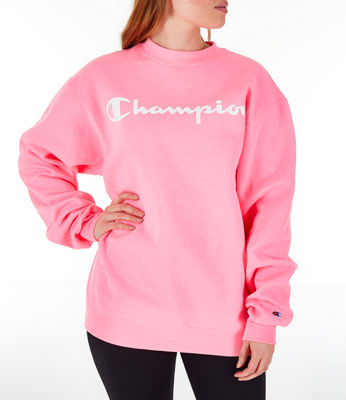 champion women's fleece boyfriend crew sweatshirt