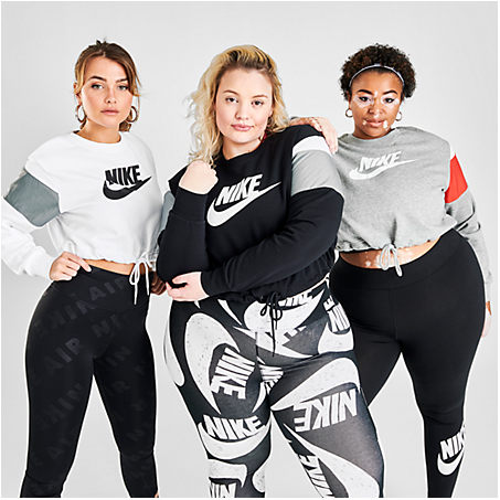 Nike Women's Sportswear Heritage Crop Crew Sweatshirt (plus Size) In Black