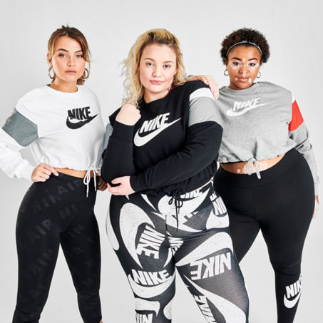 Nike Women's Sportswear Heritage Crop Crew Sweatshirt (plus Size) In Black