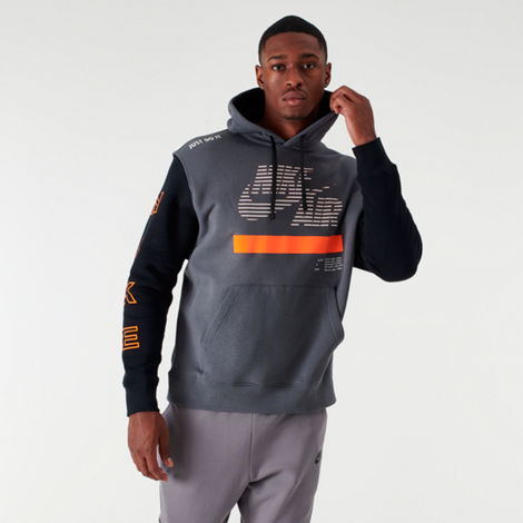 Nike Men's Sportswear Construction Club Fleece Hoodie In Grey