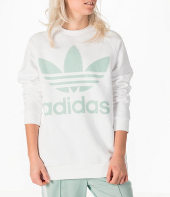 UPC 190311422582 product image for Adidas Women's Originals Oversized Trefoil Crew Sweatshirt, White | upcitemdb.com