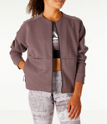 UPC 191529861927 product image for Reebok Women's Training Supply Full-Zip Cover Up Jacket, Grey | upcitemdb.com