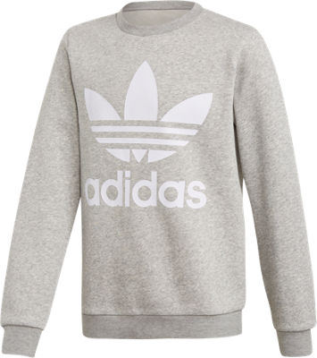 UPC 191036964258 product image for Adidas Kids' Originals Trefoil Crew Sweatshirt, Grey | upcitemdb.com