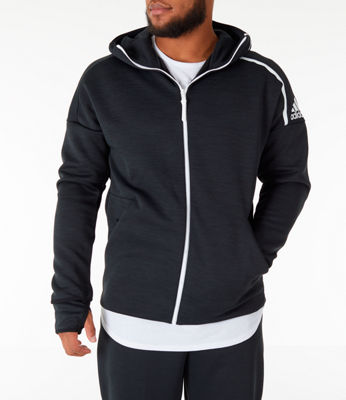 Adidas Originals Men S Z N E Fast Release Full Zip Hoodie Black Modesens