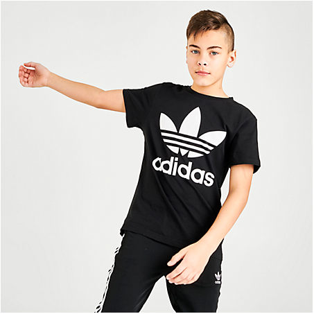 Adidas Originals Kids' Trefoil Branded T-shirt Black In Black/white |  ModeSens