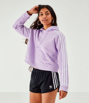 purple adidas cropped hoodie