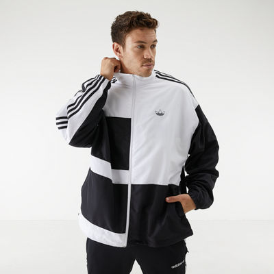 adidas track jacket white and black