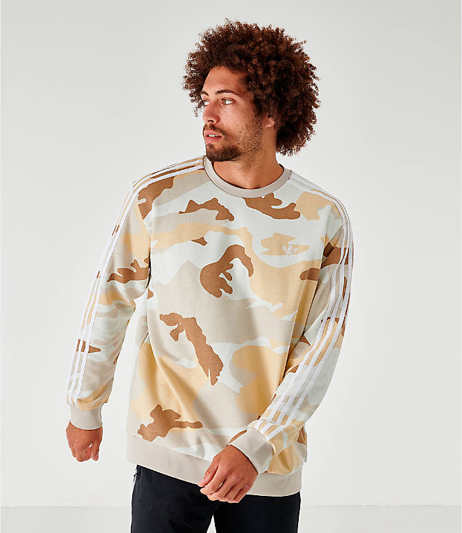 Men's adidas Originals Camouflage Crewneck Sweatshirt adidas Originals Camouflage Color Block Hooded Sweatshirt