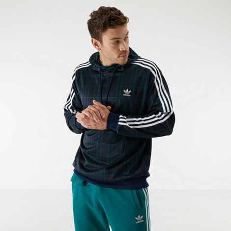 Adidas Originals Adidas Men s Originals Tartan Hoodie In Blue ModeSens