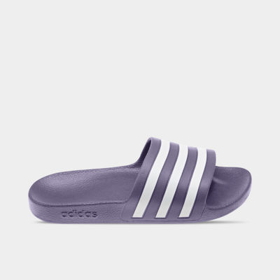purple adidas slippers